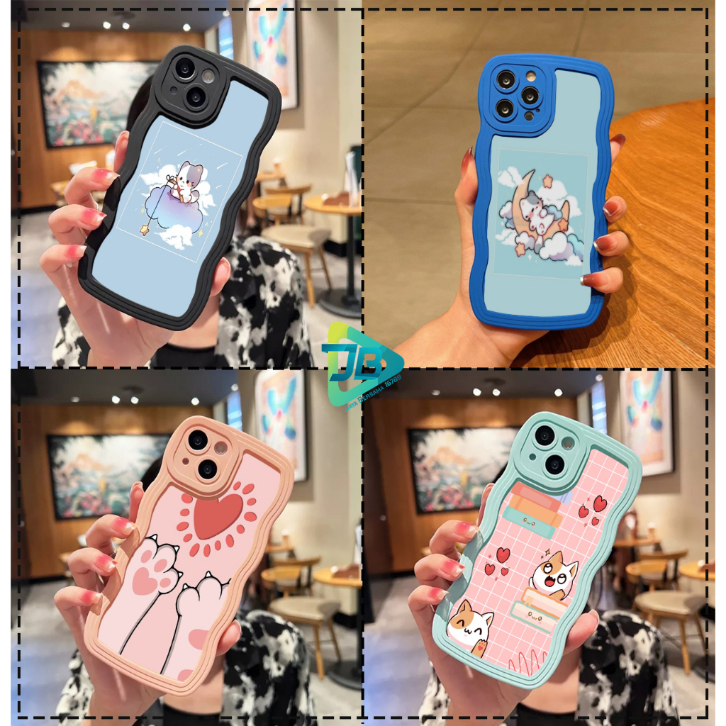 CUSTOM SOFTCASE SILIKON GELOMBANG WAVY CUSTOM CAT CUTE FOR VIVO Y12 Y15 Y17 Y15S Y16 Y02S Y20 Y12S Y20S Y33S Y21 Y22 Y30 Y50 Y35 2022 Y51 2020 Y53S Y53 Y71 Y75 Y83 Y91 Y93 Y91C Y1S V5 V7+ V21 V23E V25 PRO S15 JB8918