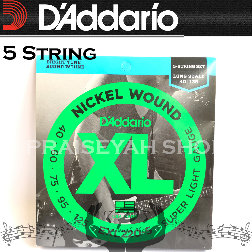 Senar Bass EXL 220 5 String Daddario Original EXL220 40 - 120