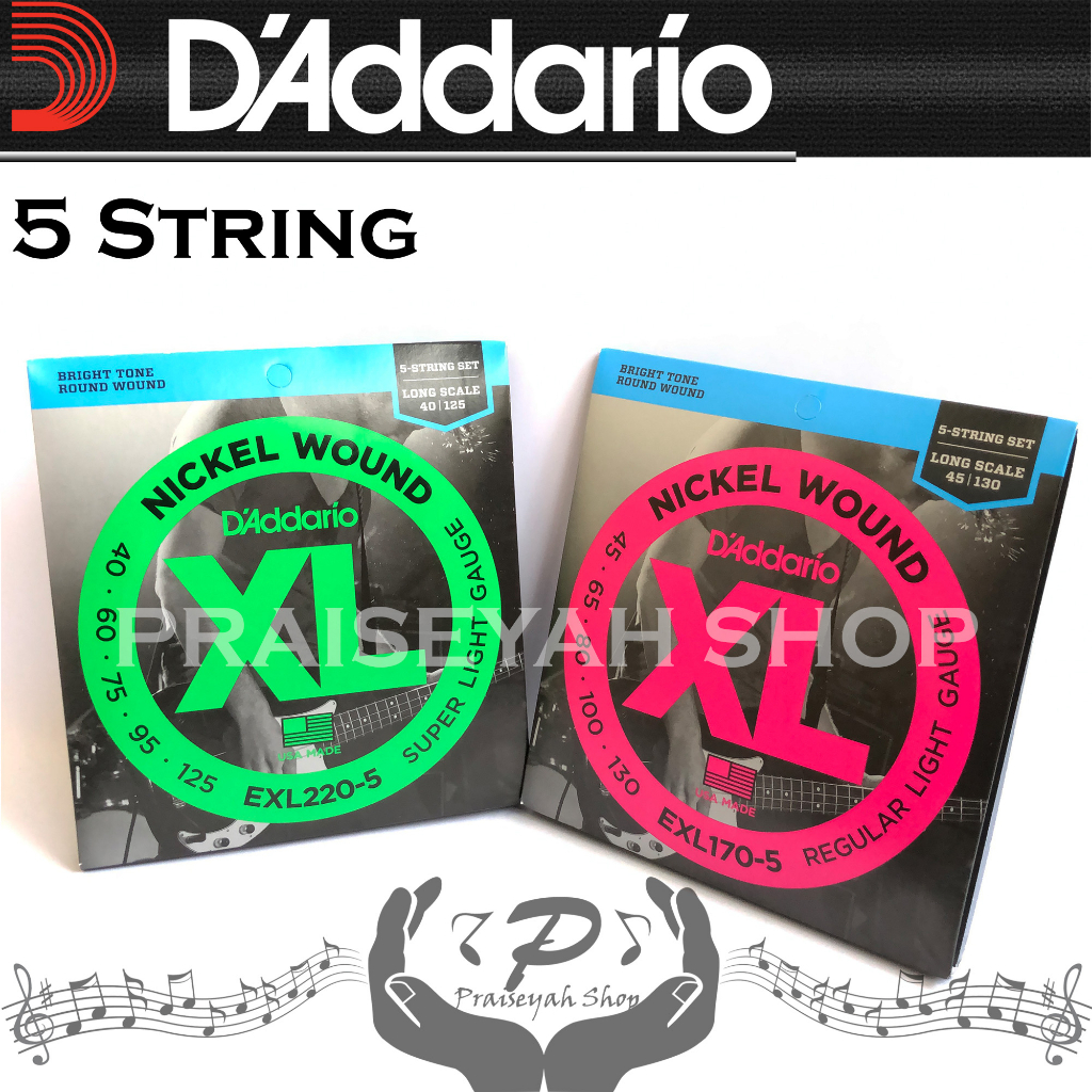 Senar Bass EXL 170 5 String Daddario Original Elektrik EXL170 45 - 130