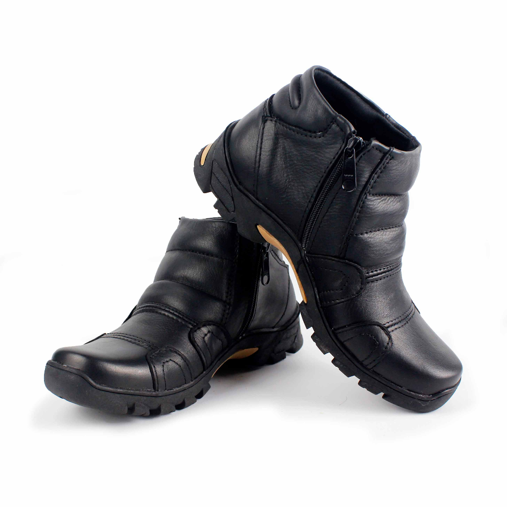 Sepatu Boots Pria Kulit Asli Virale - Sepatu Boots - Sepatu Biker Pria STG 021