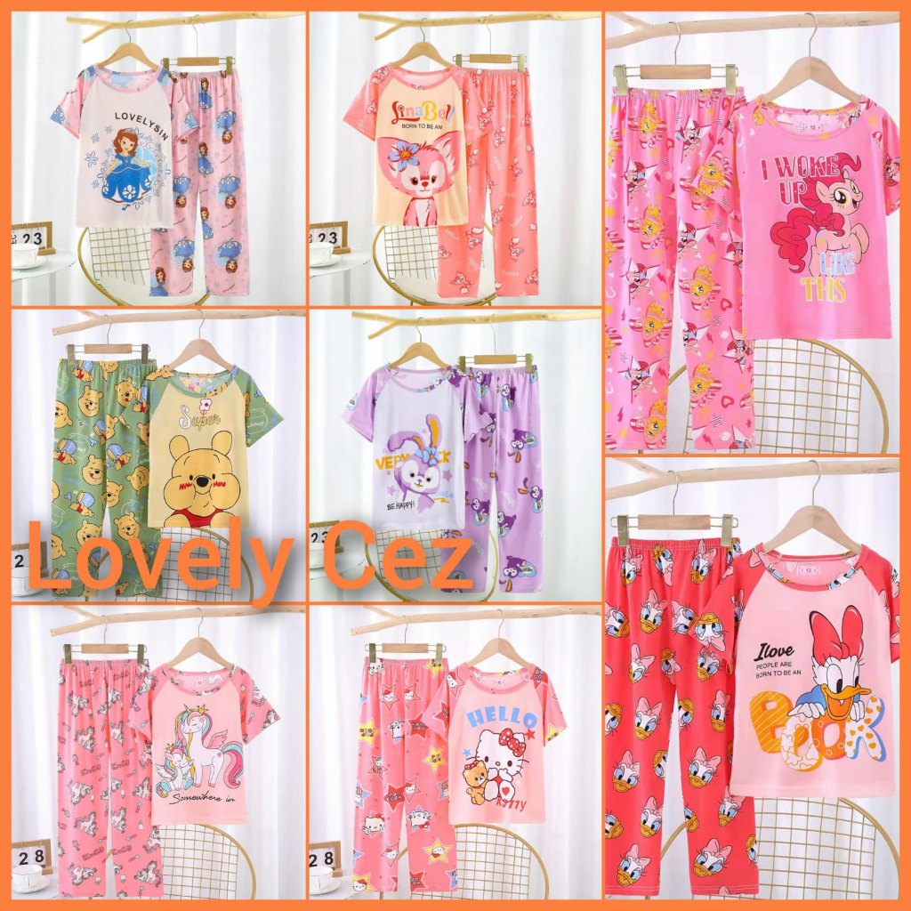 Piyama Anak Import Baju Tidur Labubu Kuromi Morol Anak Import 4-13 Tahun