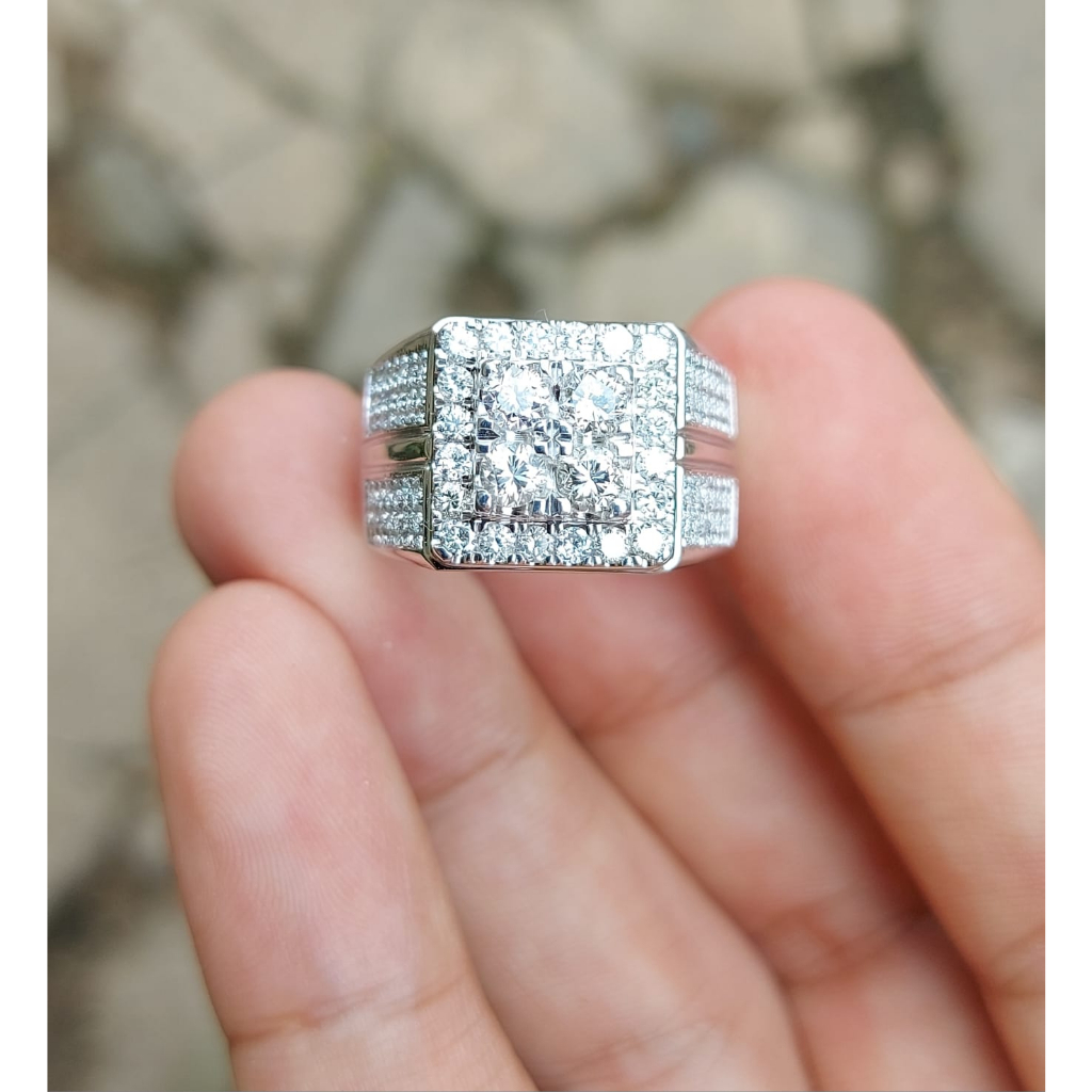 Cincin emas berlian asli pria