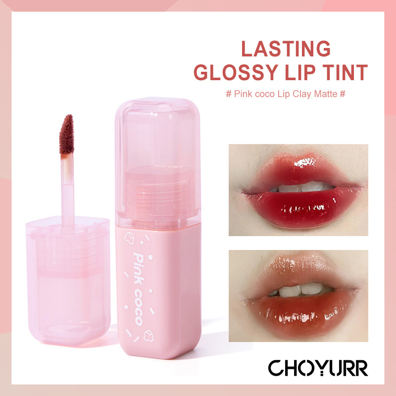 【COD】Pink Coco Lip Tint Lipcream Toot Soft Glossy Mirror Lipstik Ringan Tahan Lama-CH