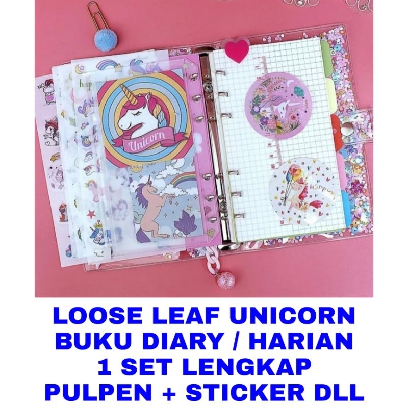 

WK LOOSE LEAF UNICORN BUKU HARIAN DIARY CATATAN NOTES ANAK PERE.PUAN SEKOLAH MAINAN ANAK KADO ULTAH