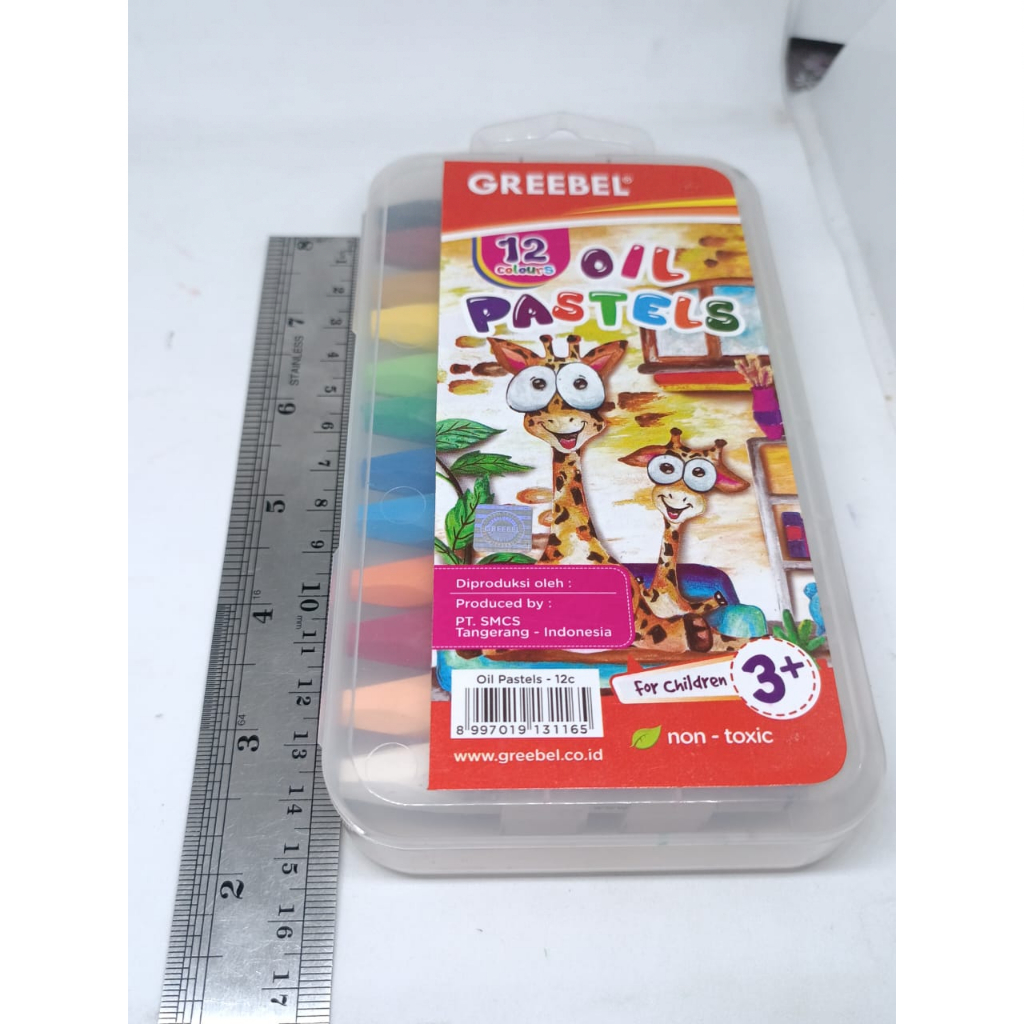 CRAYON OIL PASTEL KRAYON 12 WARNA PANJANG PENDEK MEREK GREEBLE 12C XS / 12C 1 PAK ISI 12 WARNA