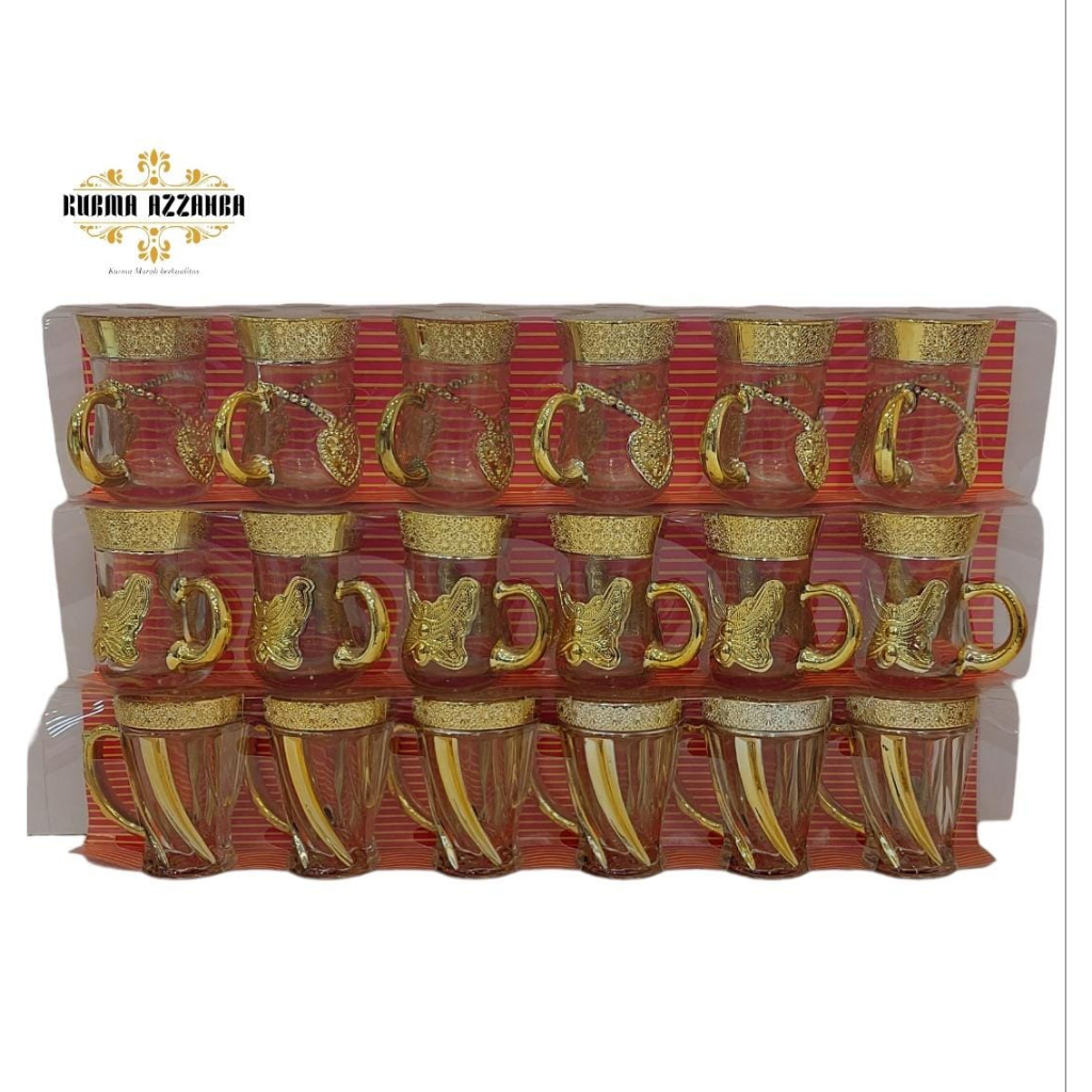 Gelas ZamZam Emas isi 6 pcs Saudi