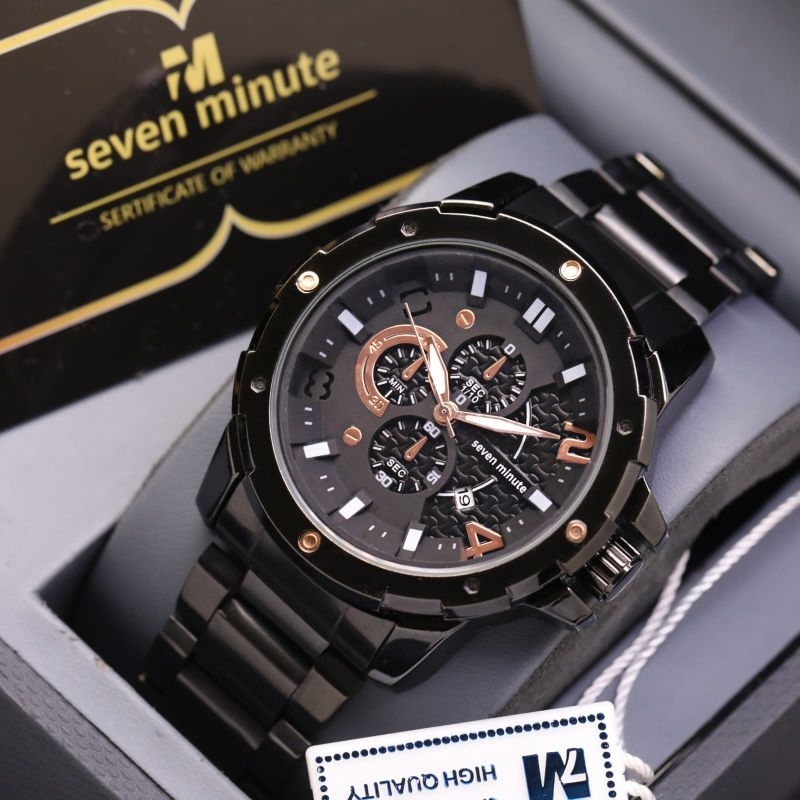 Jam Tangan Pria Seven Minute Original M729 Rantai Water Resist