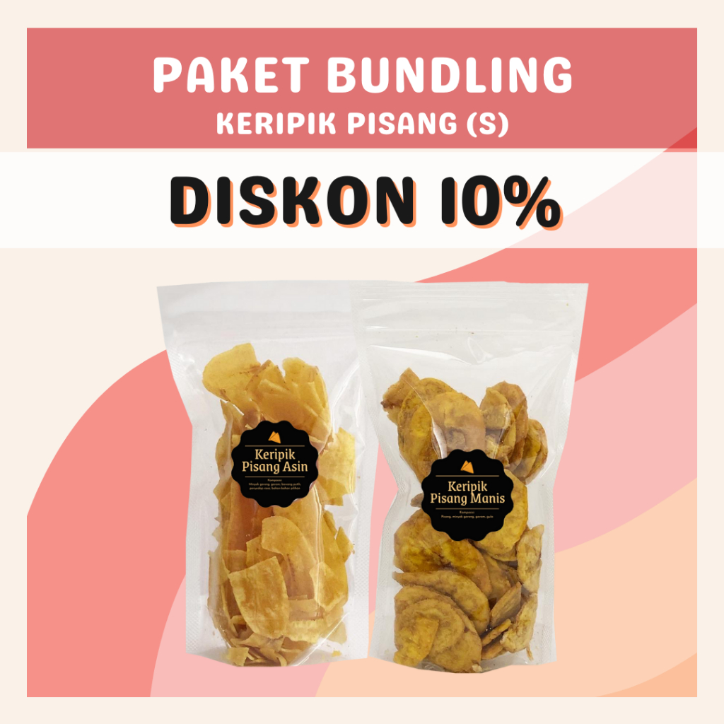 [DELISH SNACKS] Paket Bundling Keripik Pisang (S) / Special Bundle Package / Asin + Manis