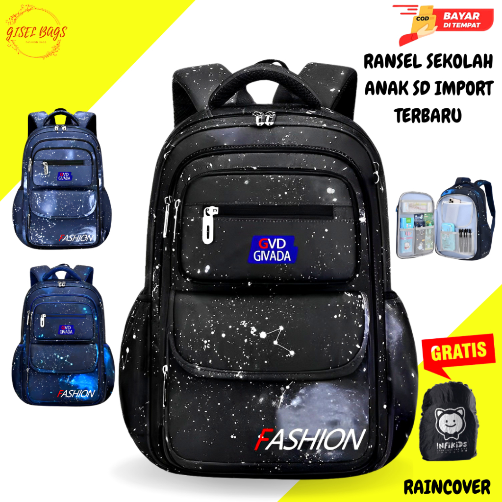 GSB NEW Tas Sekolah Anak Laki Laki Sd Smp Sma Ransel Kerja ORIGINAL Tas Sekolah Anak Laki BackPack Tas Laptop Tas Kuliah Tas Kerja Pola Besar