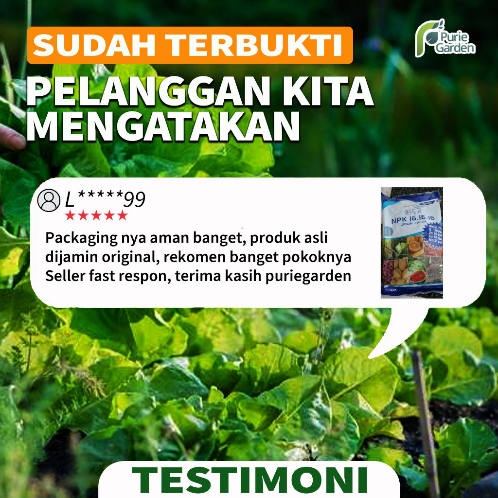 Pupuk NPK Sayuran &amp; Buah Pak Tani 16 16 16 Ori Rusia Kemasan Pabrik 1 Kg PG KDR