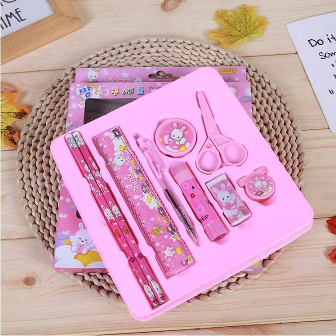 Rizkyonline88 Paket Alat Tulis 9in1 / Alat tulis set / Stationery Set Fancy STY02