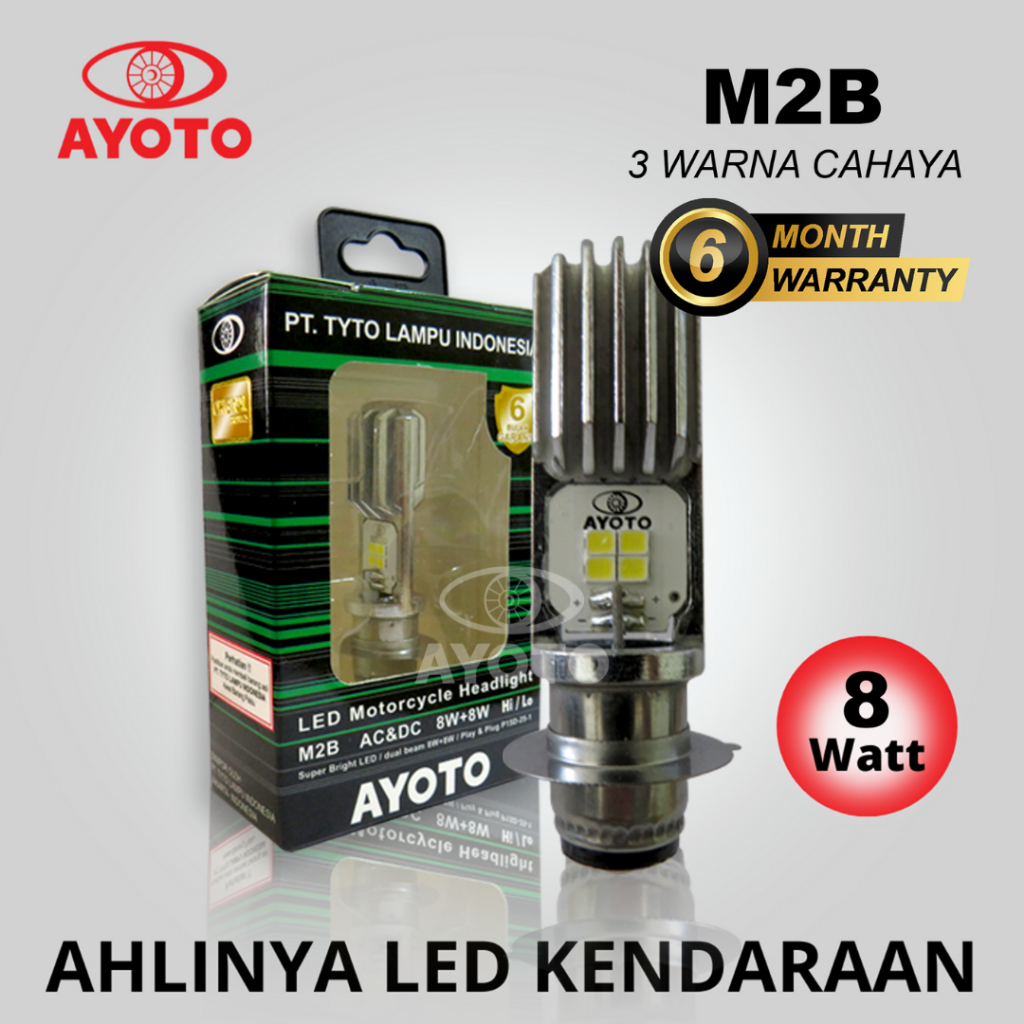 Lampu depan motor LED AYOTO M2B H6 AC DC motor matic bebek