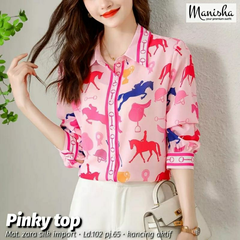PINKY TOP - BAHAN ZARA SILK IMPORT