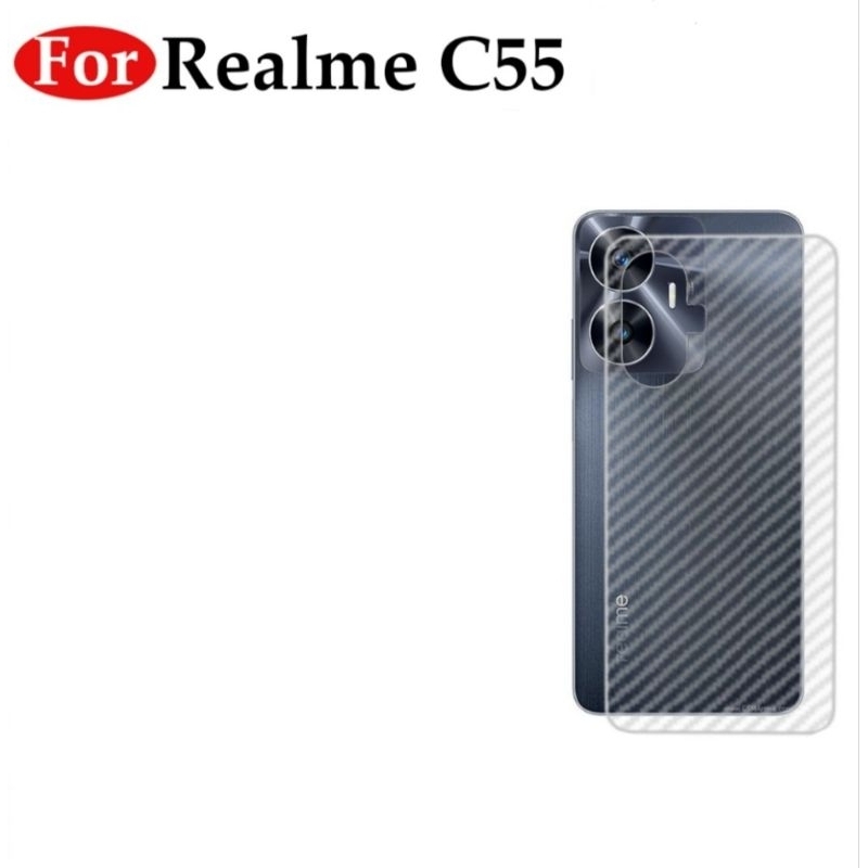 Skin Karbon Steker Realme C55 Anti Jamur Belakang Transparan