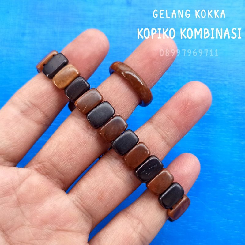 Gelang Kayu kaukah (KOPIKO KOMBINASI) Free cincin koka kokka kaokah kokah