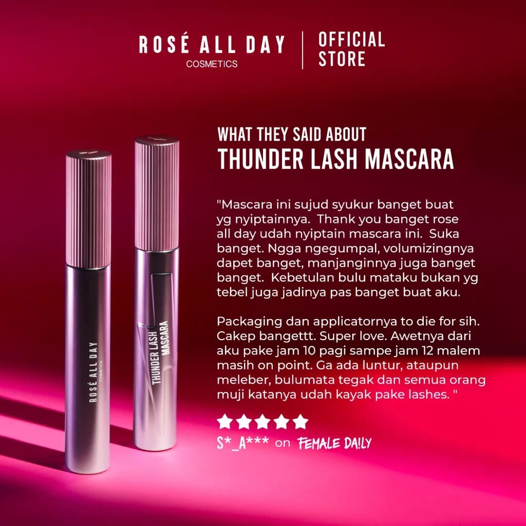 ROSE ALL DAY Thunder Lash Lengthening Mascara Black 8gr