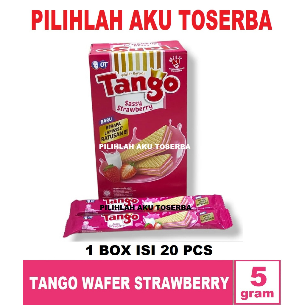 

Tango Wafer STRAWBERRY JAM isi 20 pcs @ 5 gr - (HARGA 1 BOX)