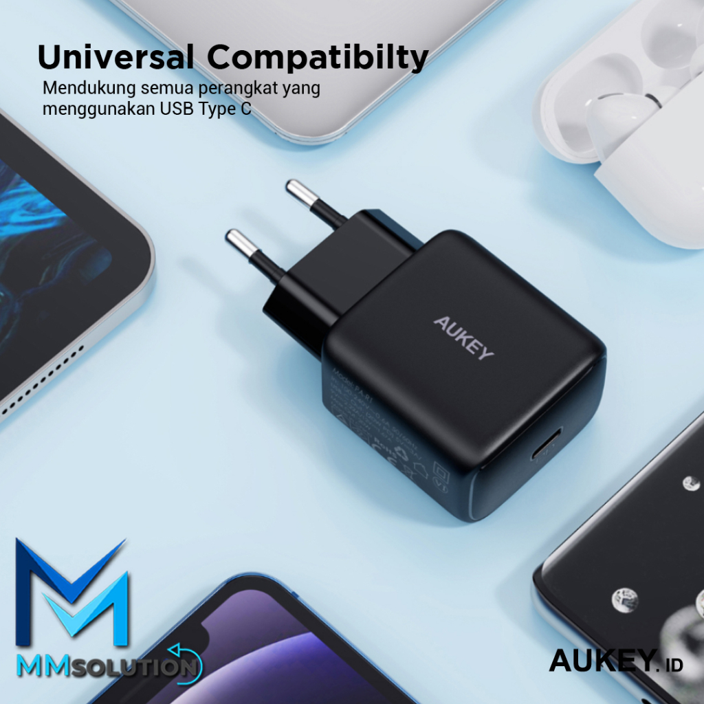 AUKEY PA-R1 Kepala Charger 20W Minima Nano USB Type C PD FAST CHARGING