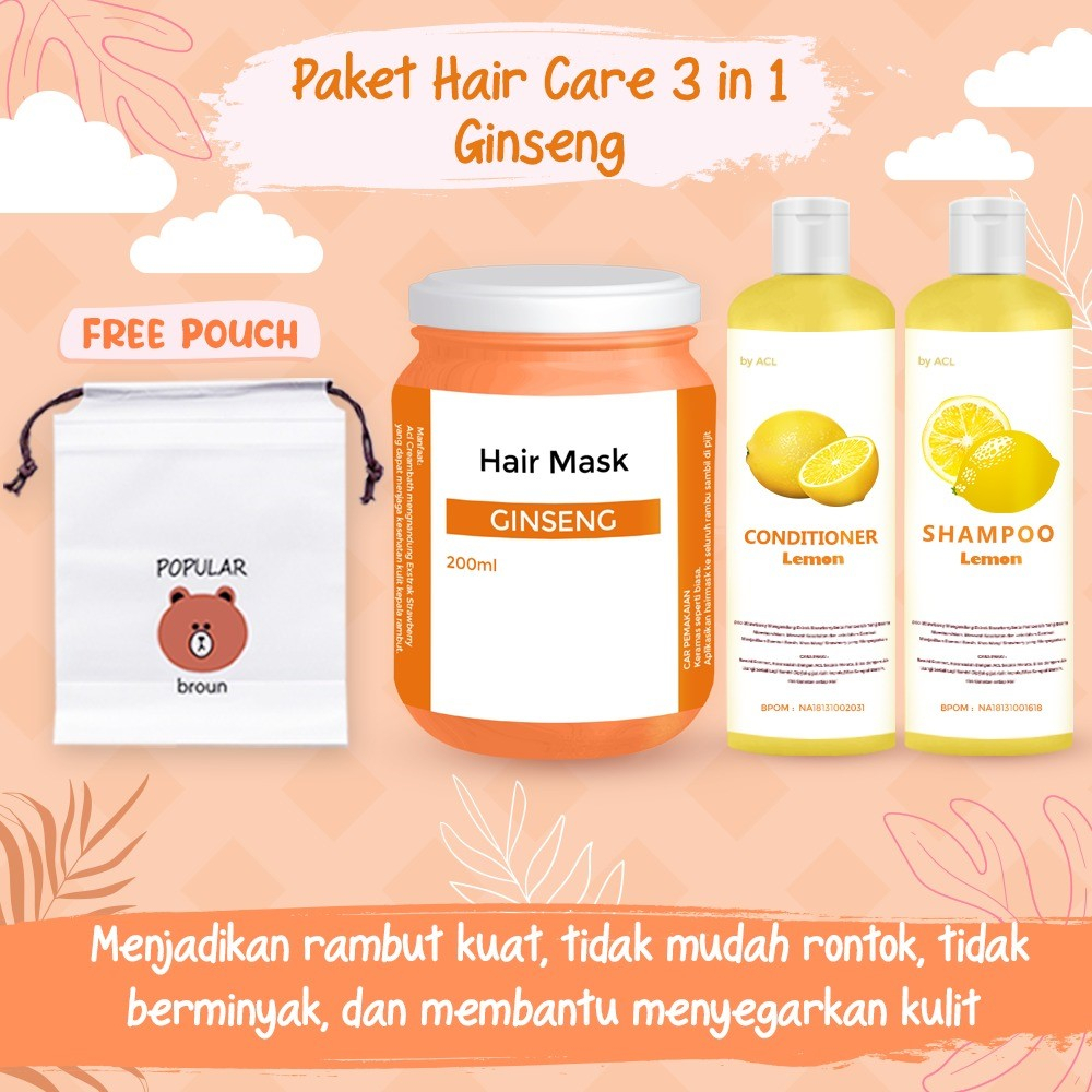 [BPOM] PAKET HAIR CARE 3IN1 / PAKET HEMAT HAIR CARE / HAMPERS HAIR MASK FREE POUCH / HAMPERS HAIR CARE ISI 3 PCS