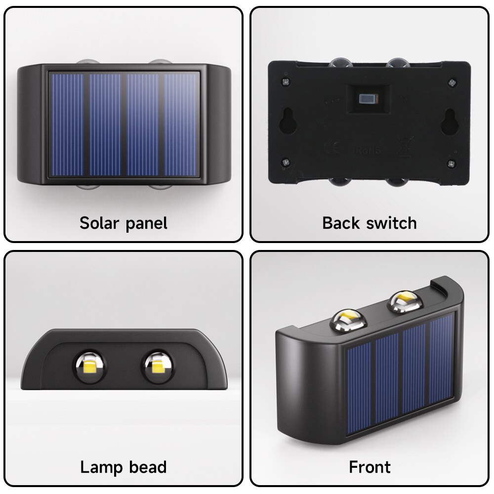 【COD】16LED Lampu Dinding Outdoor/Tenaga Surya Lampu/Lampu Solar Sensor Cahaya/Lampu Dinding Lampu