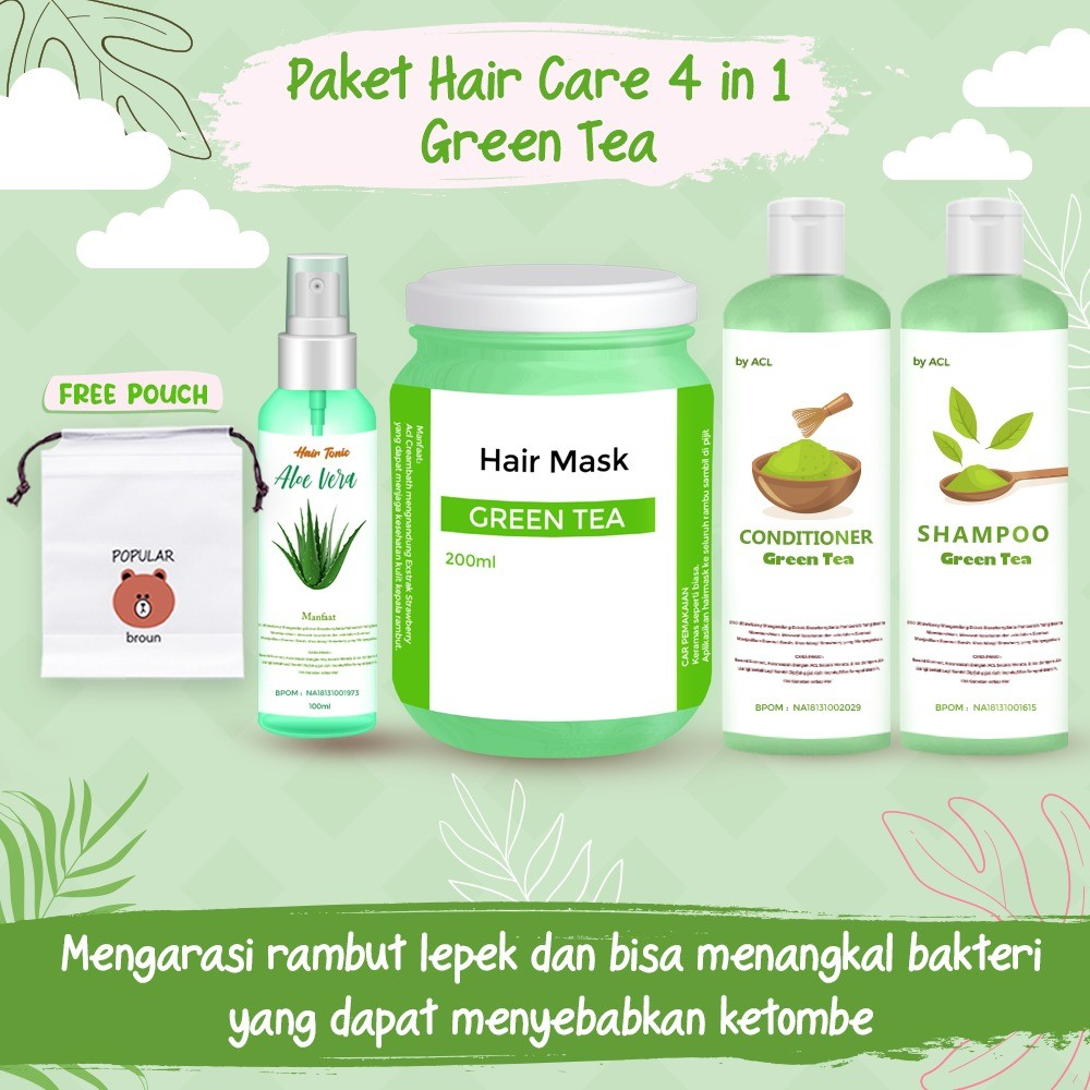 [BPOM] PAKET HAIR CARE 4IN1 / PAKET HEMAT HAIR CARE / HAMPERS HAIR MASK FREE POUCH / HAMPERS HAIR CARE ISI 4 PCS