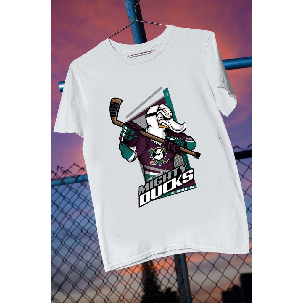 Kaos Mighty Ducks of Anaheim Movie NHL Hockey Tshirt Distro 100% Cotton