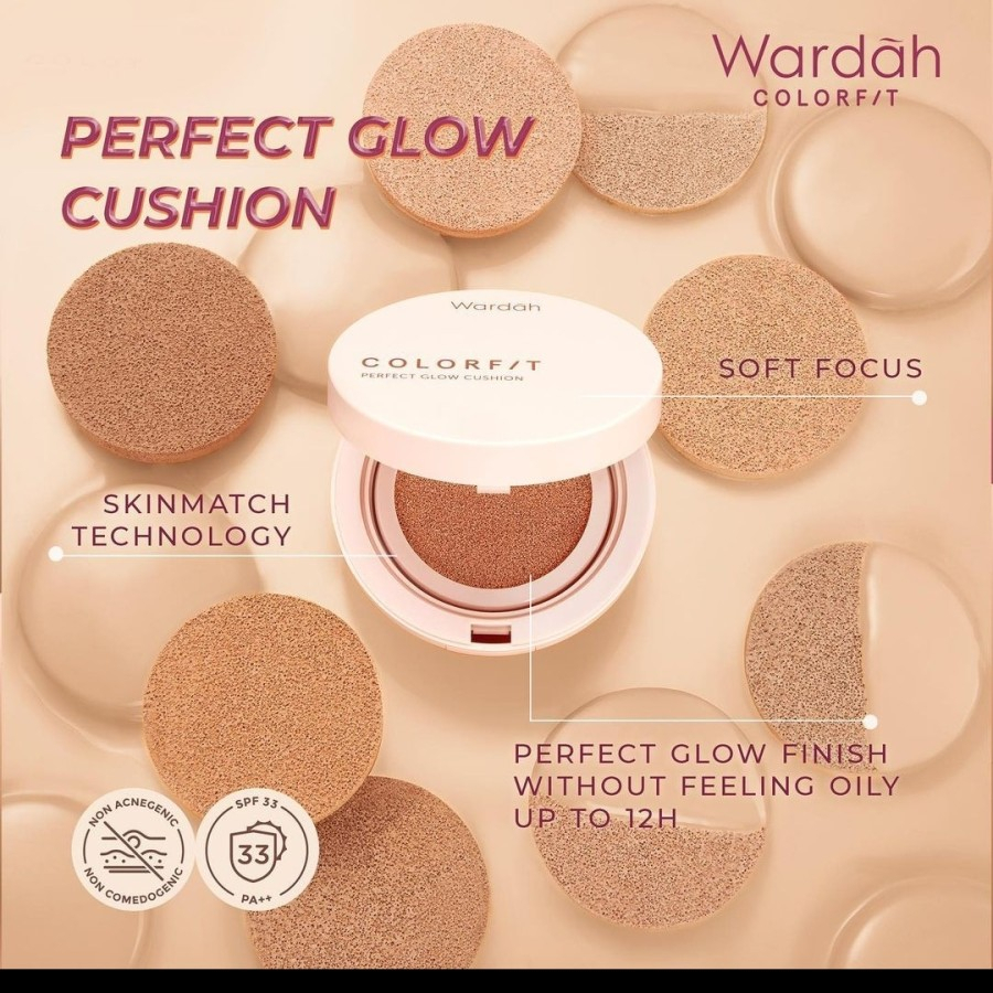 [REFILL] Wardah Refill Colorfit Perfect Glow Cushion SPF 33 PA++ - Tahan 12 Jam