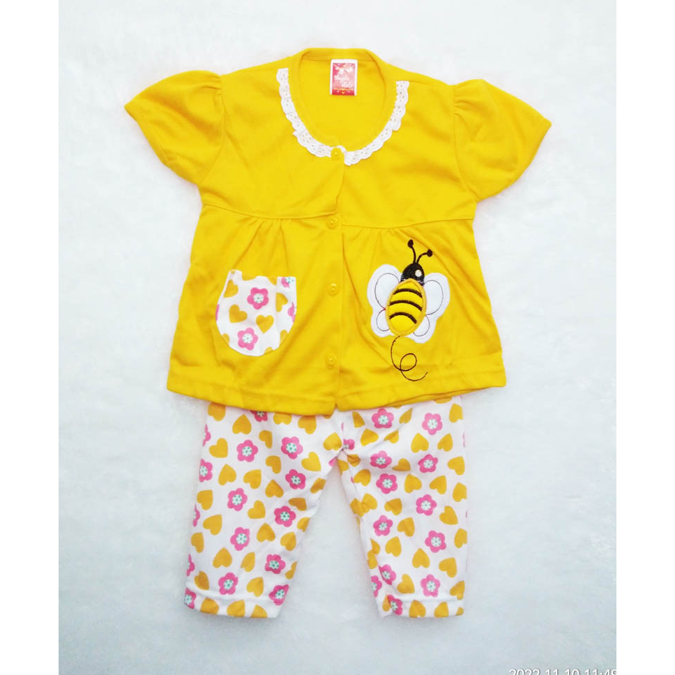 [ Y021] Baju Bayi Perempuan / Piyama Bayi Perempuan Setelan Panjang Yeiko motif swan usia 3-12 bln