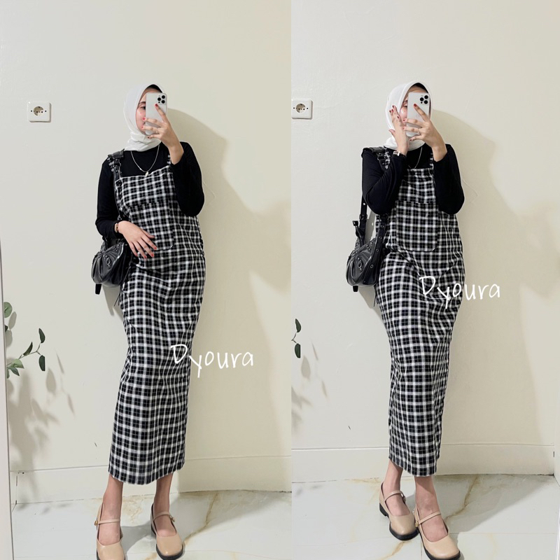 overall kotak kotak / Midi Dress Humaira