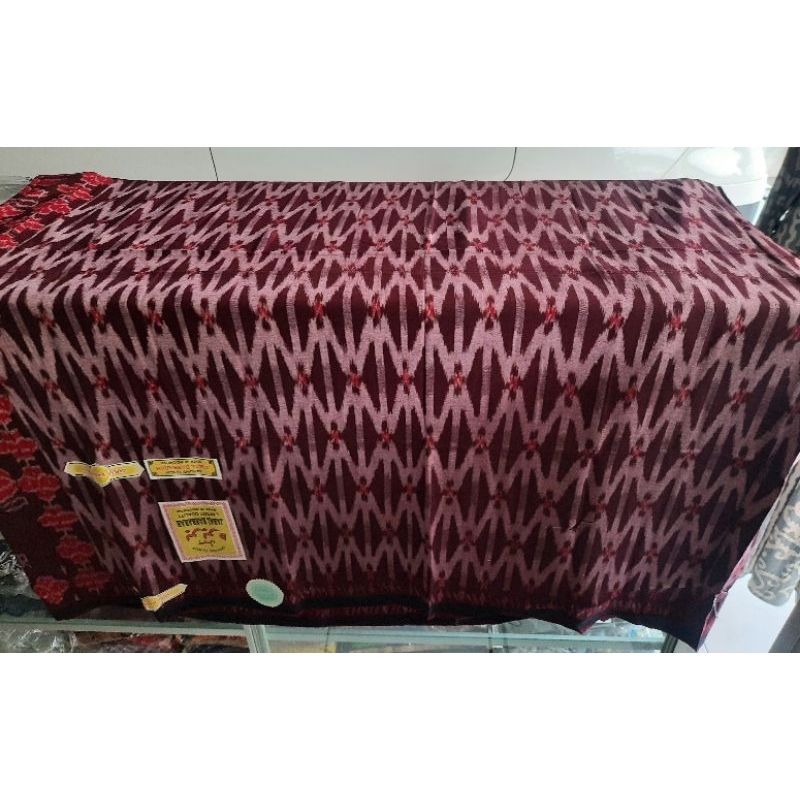 Sarung Goyor Jabal Barbara Tenun ATBM Warna Merah Dan Hijau Santri Bahan Rayon Toldem Goyor export Q