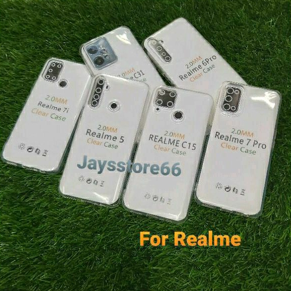 TPU Soft Case Clear 2.0mm Case Bening For Realme 5 C15 C31 6Pro 7i 7Pro