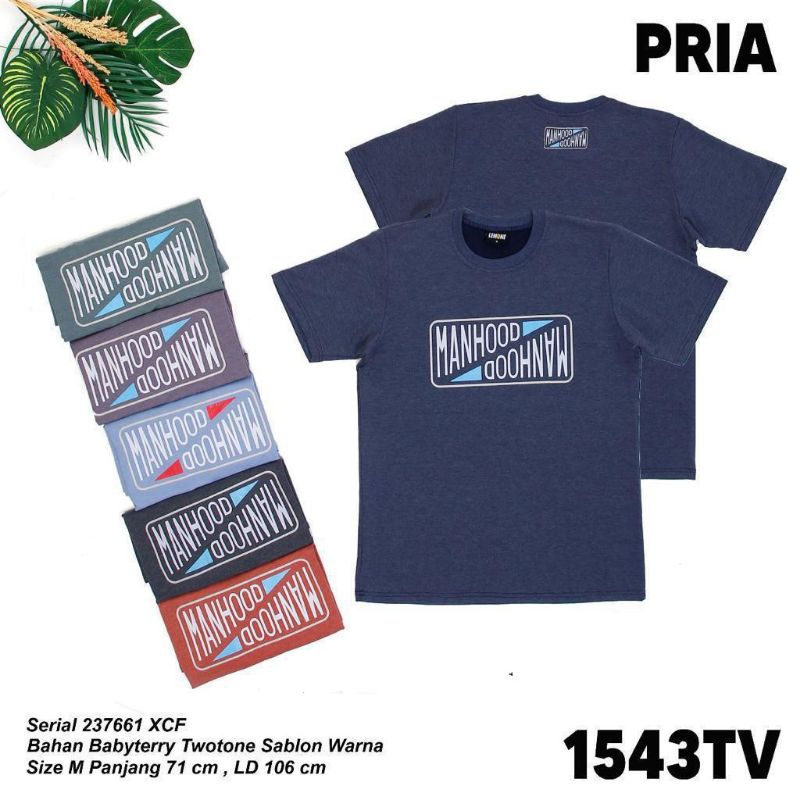 Kaos Pria Babyterry Twotone Sablon Warna