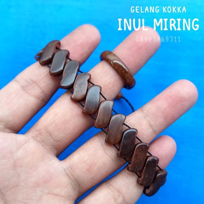 Gelang Kayu kaukah (INUL MIRING) Free cincin koka kokka kaokah kokah