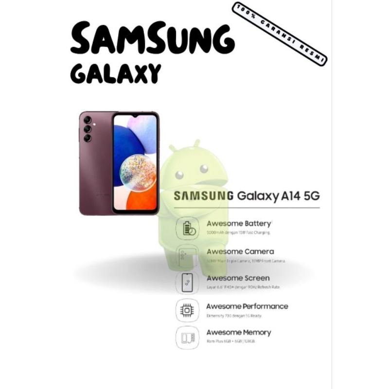 [READY STOCK] SAMSUNG GALAXY A14 5G RAM 6GB ROM 128GB SAMSUNG GALAXY A14 4G RAM 4GB ROM 128GB SAMSUN