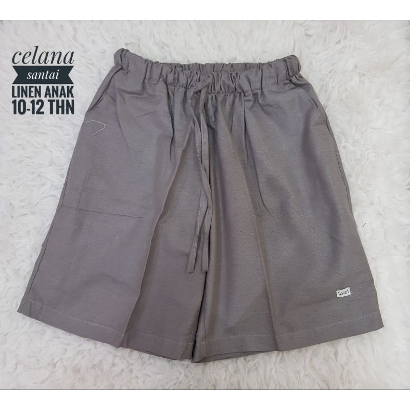 Celana Pendek Linen Anak 10- 12 Tahun