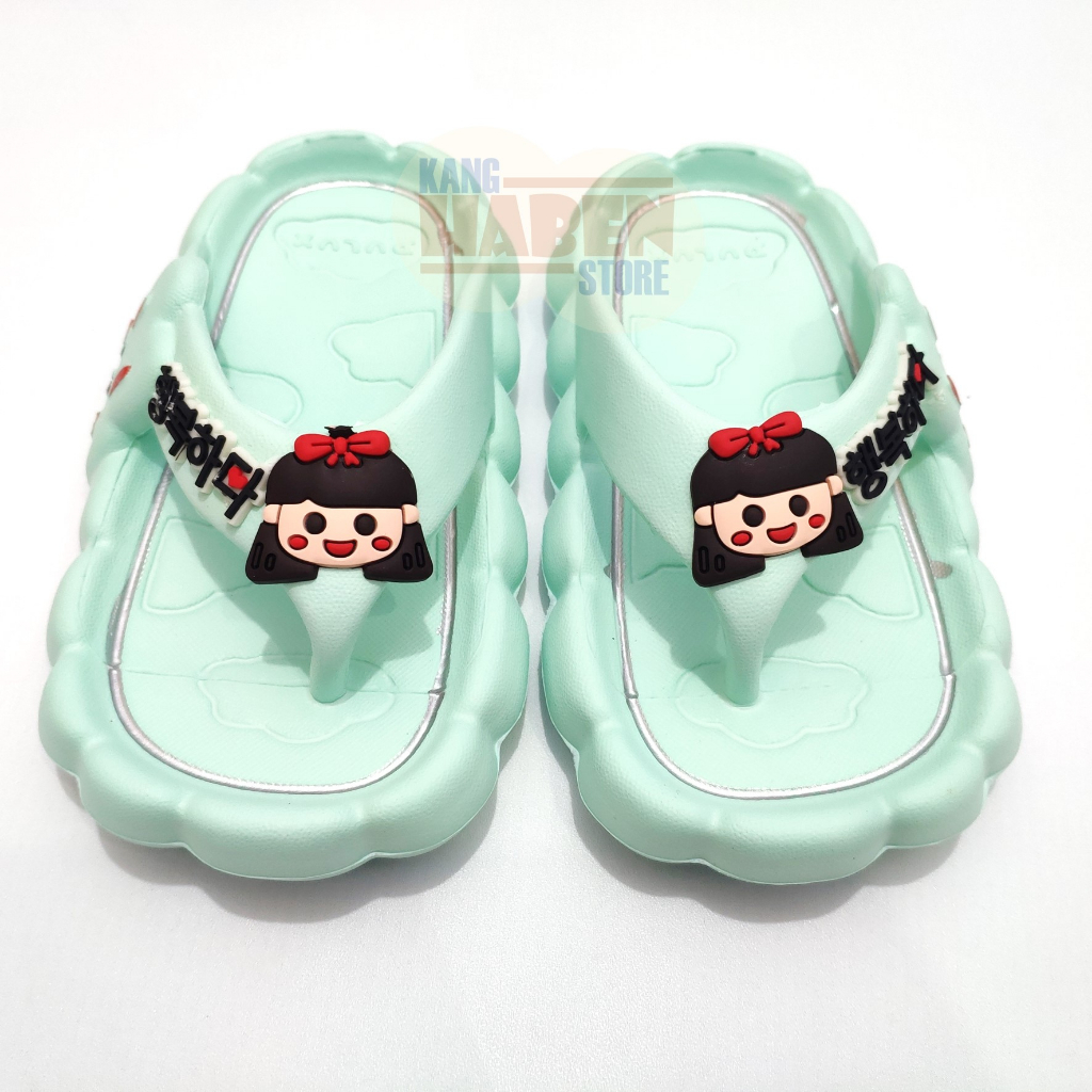 Sandal Jepit Korea Anak Kecil Perempuan ukuran 24 - 29 Karakter Lucu Habenkids