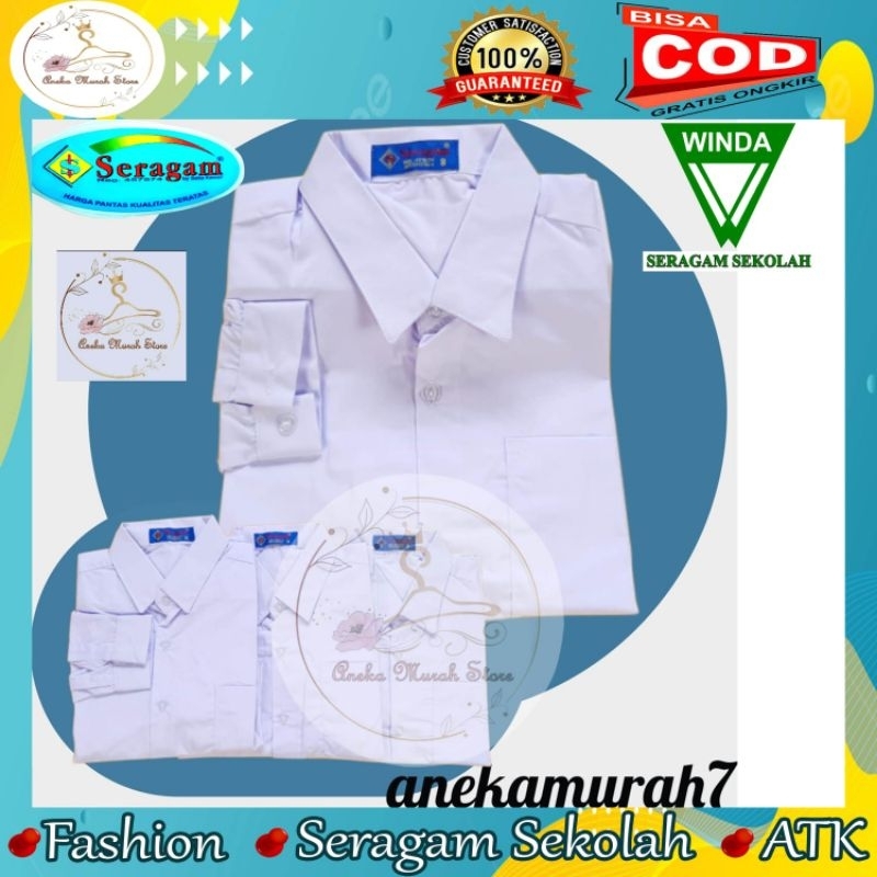 Seragam Sekolah Baju Lengan Panjang Ukuran 7 sampai 20 Merek Seragam Dan Winda Seragam