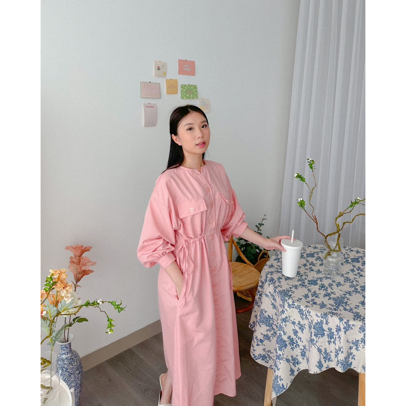 KANON - Dango Dress - Dress basic midi pantai / musim panas busui, bumil, dan hijab friendly model vintage korean