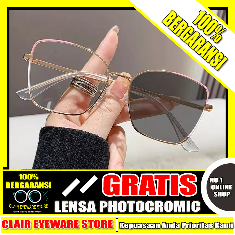 Clair Eyeware CO 100 Optik Melawai Frame Kacamata Plastik Metal Blueray Photocromic Anti Radiasi Hp 