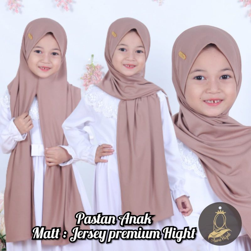 Pashmina Instan Anak Soft Ped Jersey Premium ORI Aura Hijab | Pastan 4-8 thn
