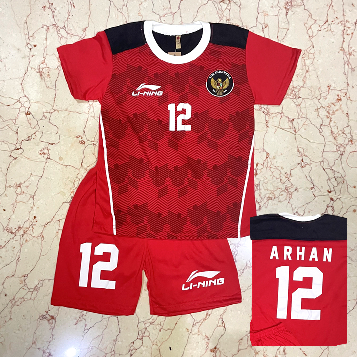 Baju Bola Anak Timnas Indonesia Usia 1-10 tahun U17 U23 Sepak Bola FIFA 2023 Indonesia Argentina Jer
