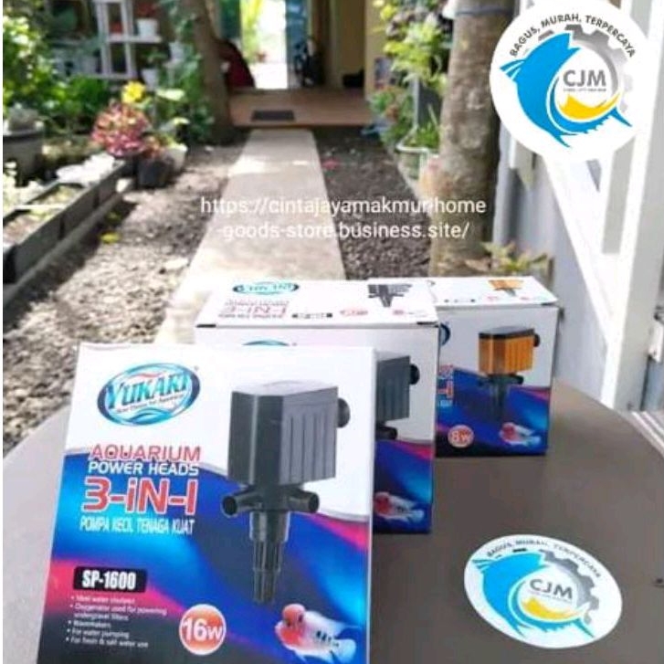 Pompa Celup yukari Aerator SP-1600 3 in1 -16 Watt, Aquarium Power Heads tenaga kuat