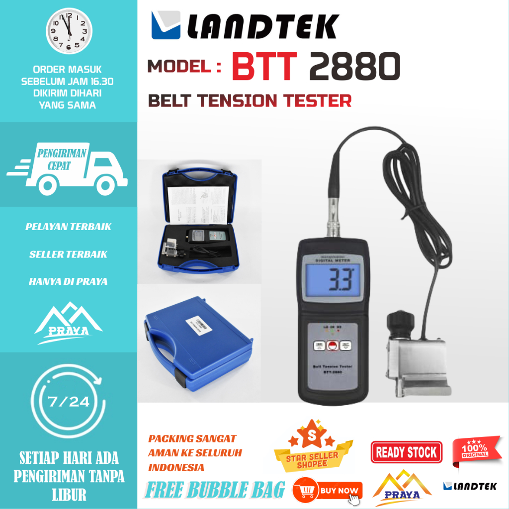 ( BARU )  LANDTEK BTT-2880 DIGITAL  Belt Tension Tester BTT2880 Belt Tension Gauge ALAT TES KETEGANGAN SABUK