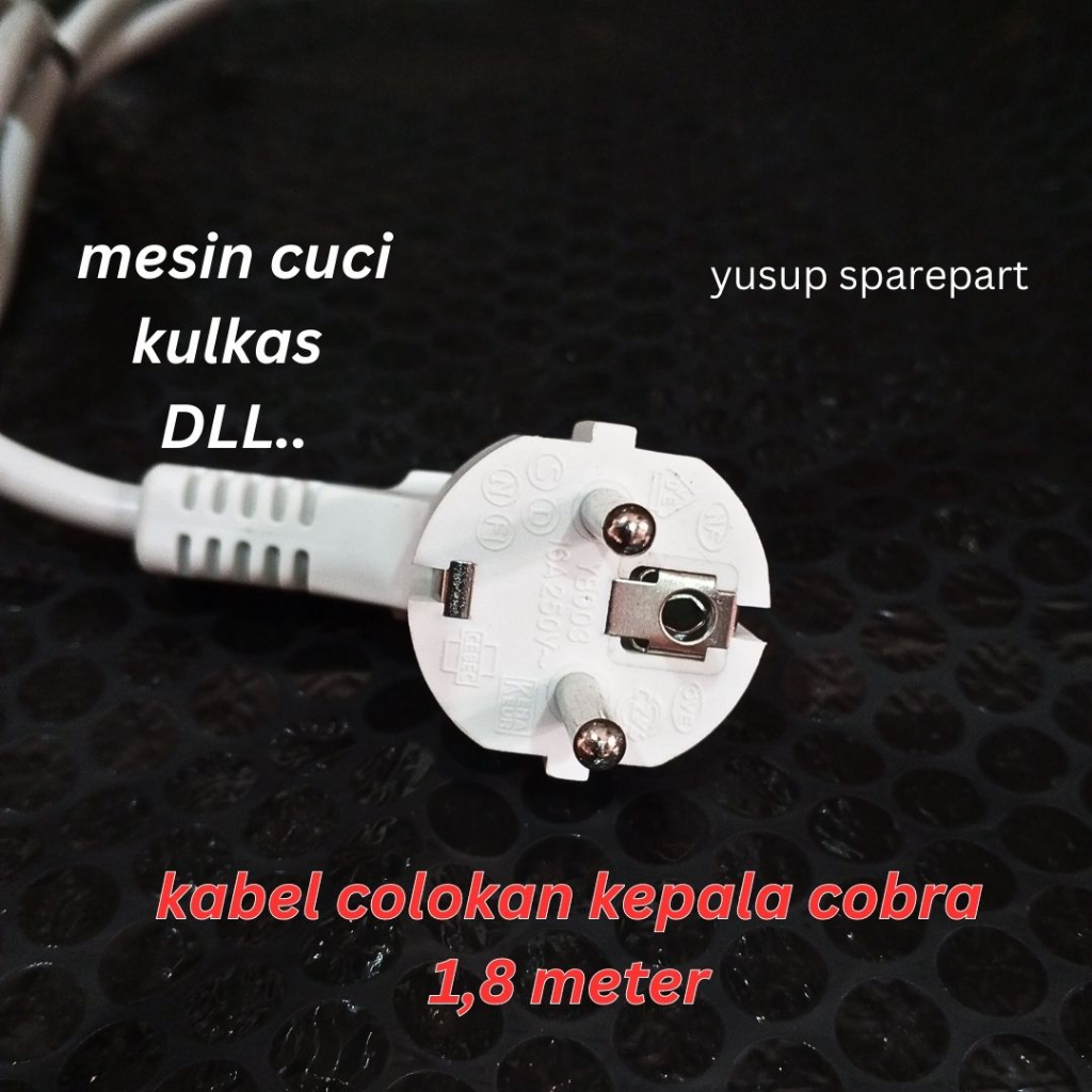 KABEL COLOKAN MESIN CUCI, KULKAS DLL. 1,8 METER TEMBAGA