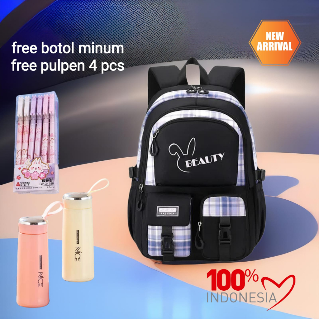 Tas Sekolah anak Tas Ransel Casual cewek 3 in 1 Luminous Backpak Tas Sekolah TR804