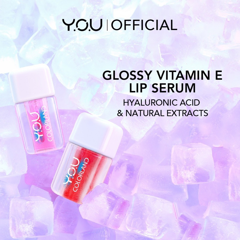 YOU Colorland Icy Glow Lip Serum | Serum Bibir | Vitamin E | Lip Balm | Pelembab Gloss Untuk Bibir Hitam | Lip Care ( YOU MAKEUPS OFFICIAL STORE )