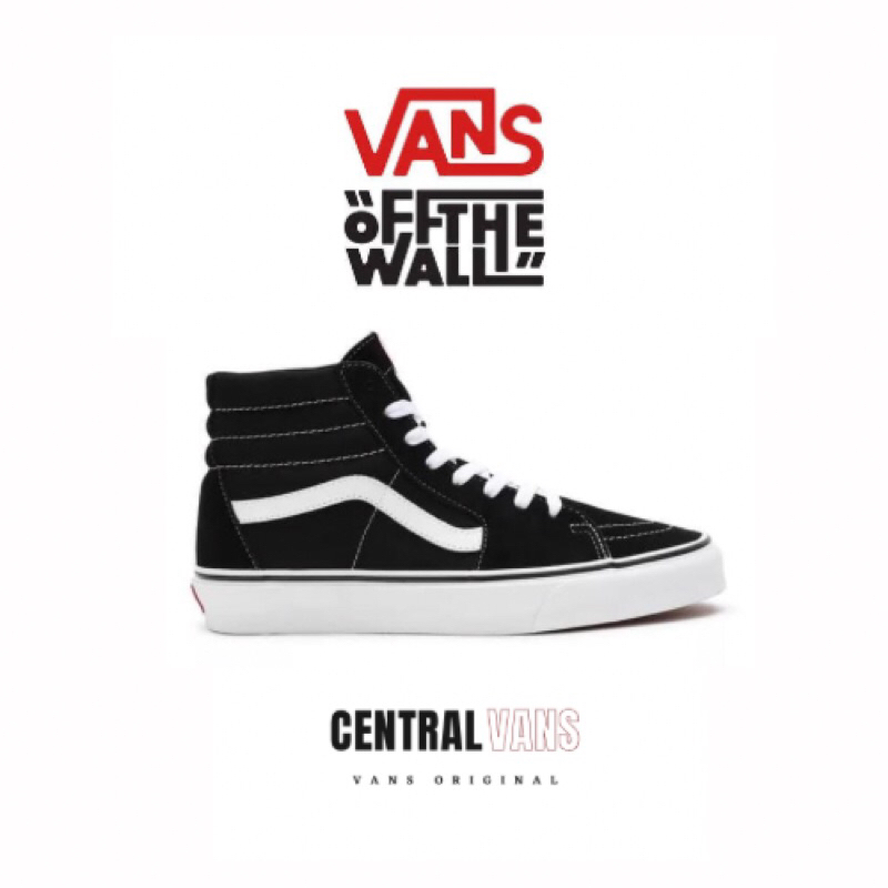 VANS SK8-HI CLASSIC BLACK WHITE || SEPATU VANS 100% ORIGINAL