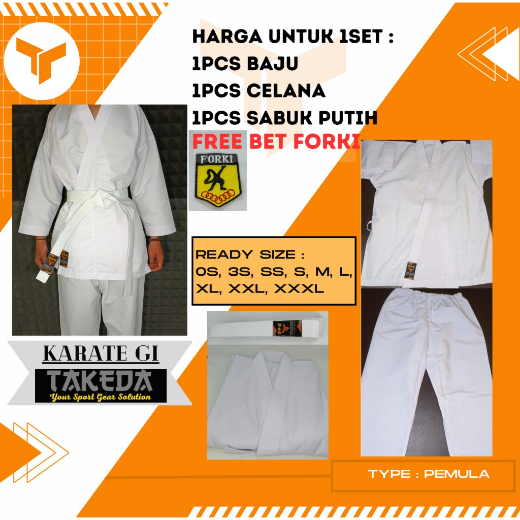 Baju Seragam Karate Gi Pemula Anak Dewasa