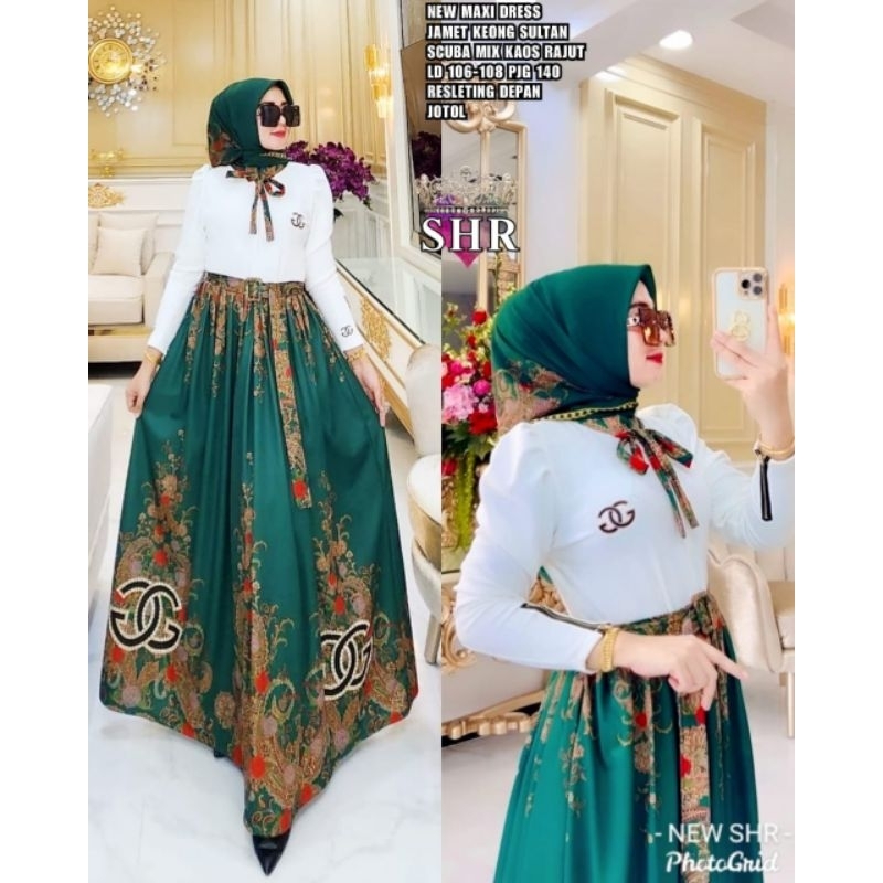 Gamis rajut mix scuba ORI SHR import