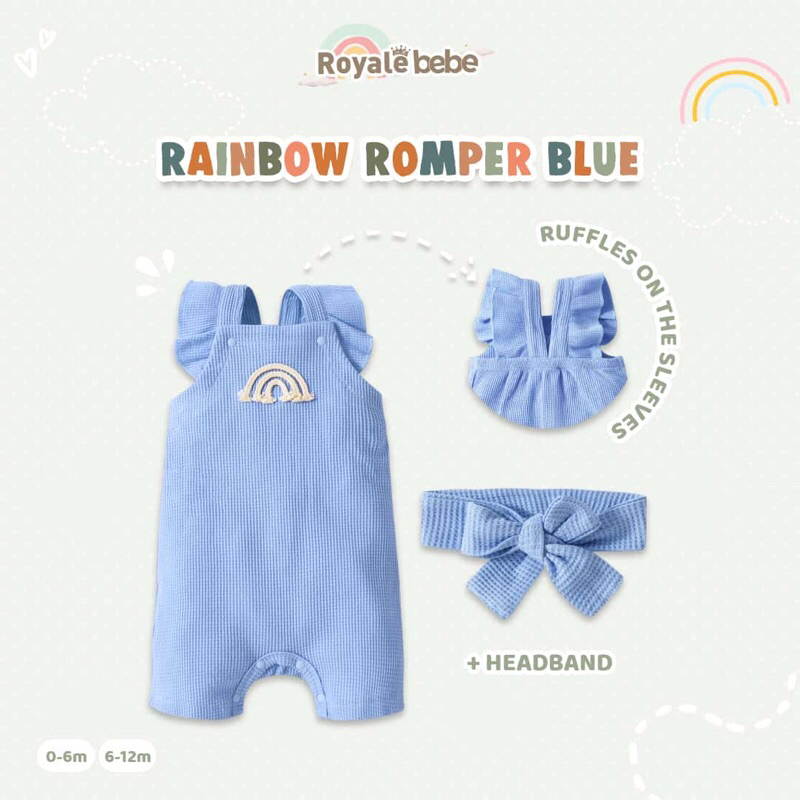 Royale Bebe Rainbow Romper Waffle Rib
